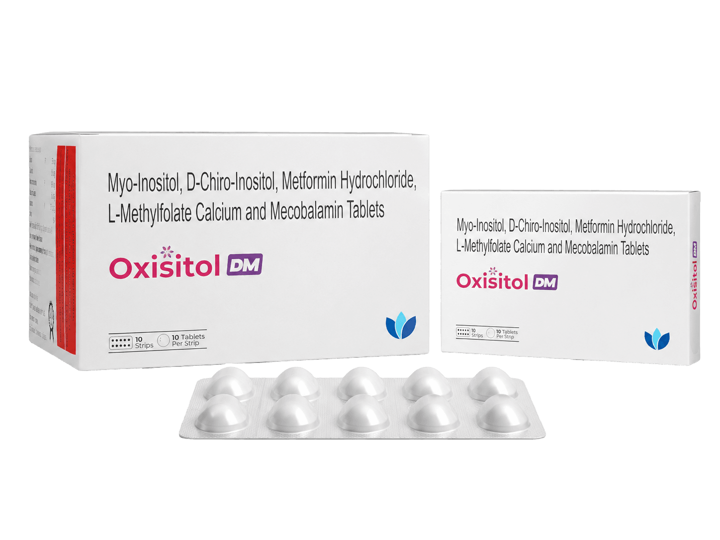 Oxisitol DM - Myo-Inositol, D-Chiro-Inositol, Metformin Hydrochloride, L-Methylfolate Calcium & Mecobalamin Tablets formulation packaging