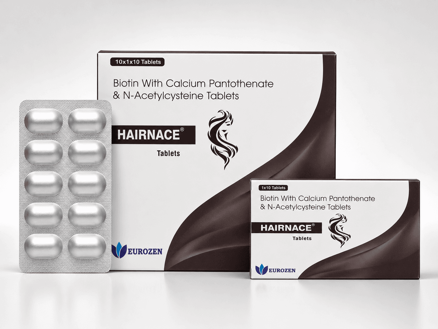 Hairnace Tablets - Biotin With Calcium Pantothenate & N-Acetylcysteine Tablets formulation packaging